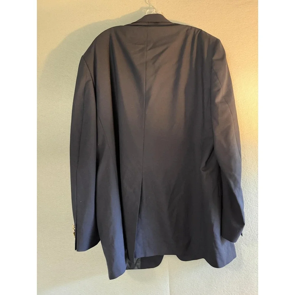 Hart Schaffner Marx Blazer Sport Coat Mens 48L Blue Gold Button USA Jacket